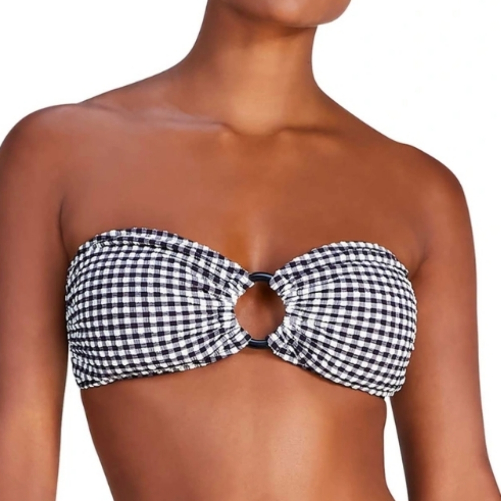 NWT Kate Spade Gingham Bandeau Bikini Top